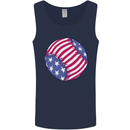 Baseball USA Stars and Stripes American Flag Mens Vest Tank Top Navy Blue