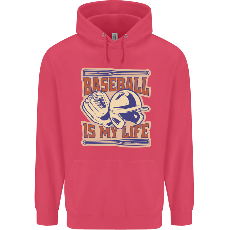 Baseball is My Life Childrens Kids Hoodie Heliconia