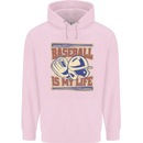 Baseball is My Life Childrens Kids Hoodie Light Pink