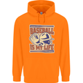 Baseball is My Life Childrens Kids Hoodie Orange