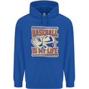 Baseball is My Life Childrens Kids Hoodie Royal Blue