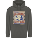 Baseball is My Life Childrens Kids Hoodie Storm Grey