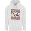 Baseball is My Life Childrens Kids Hoodie White