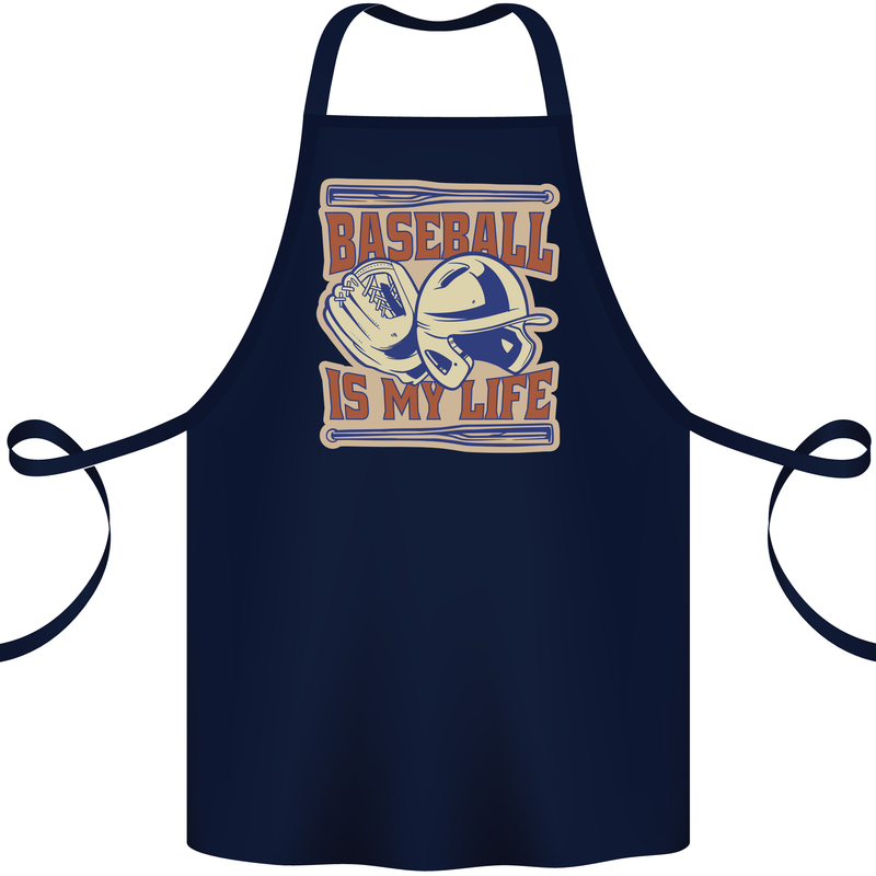 Baseball is My Life Cotton Apron 100% Organic Navy Blue