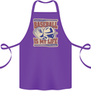 Baseball is My Life Cotton Apron 100% Organic Purple