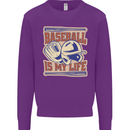 Baseball is My Life Kids Sweatshirt Jumper Purple