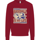 Baseball is My Life Kids Sweatshirt Jumper Red