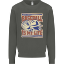 Baseball is My Life Kids Sweatshirt Jumper Storm Grey