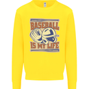Baseball is My Life Kids Sweatshirt Jumper Yellow