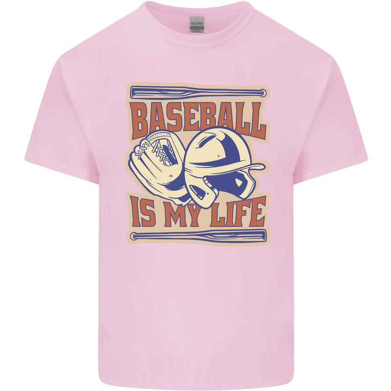 Baseball is My Life Kids T-Shirt Childrens Light Pink