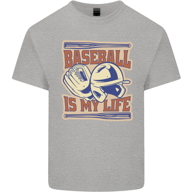 Baseball is My Life Kids T-Shirt Childrens Sports Grey