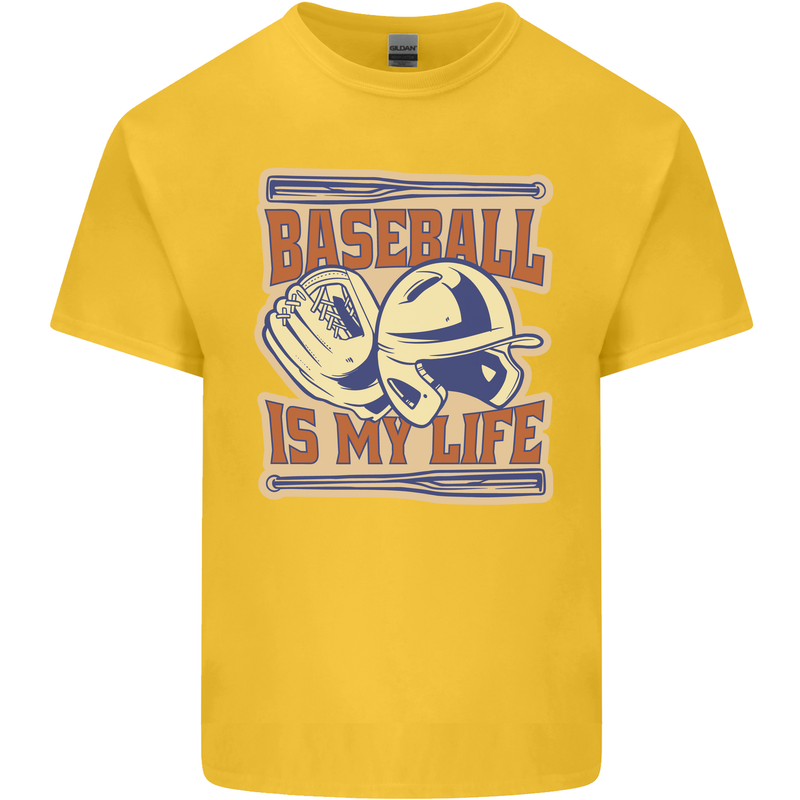 Baseball is My Life Kids T-Shirt Childrens Yellow