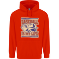 Baseball is My Life Mens 80% Cotton Hoodie Bright Red