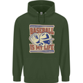 Baseball is My Life Mens 80% Cotton Hoodie Forest Green