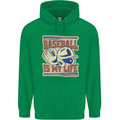 Baseball is My Life Mens 80% Cotton Hoodie Irish Green