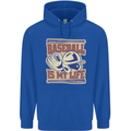 Baseball is My Life Mens 80% Cotton Hoodie Royal Blue