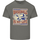 Baseball is My Life Mens Cotton T-Shirt Tee Top Charcoal