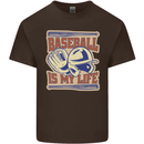 Baseball is My Life Mens Cotton T-Shirt Tee Top Dark Chocolate