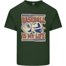 Baseball is My Life Mens Cotton T-Shirt Tee Top Forest Green