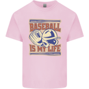 Baseball is My Life Mens Cotton T-Shirt Tee Top Light Pink