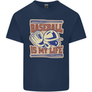 Baseball is My Life Mens Cotton T-Shirt Tee Top Navy Blue