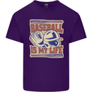 Baseball is My Life Mens Cotton T-Shirt Tee Top Purple
