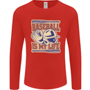 Baseball is My Life Mens Long Sleeve T-Shirt Red