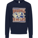 Baseball is My Life Mens Sweatshirt Jumper Navy Blue