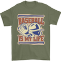 Baseball is My Life Mens T-Shirt 100% Cotton Military Green