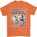 Baseball is My Life Mens T-Shirt 100% Cotton Orange