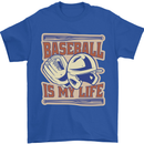 Baseball is My Life Mens T-Shirt 100% Cotton Royal Blue