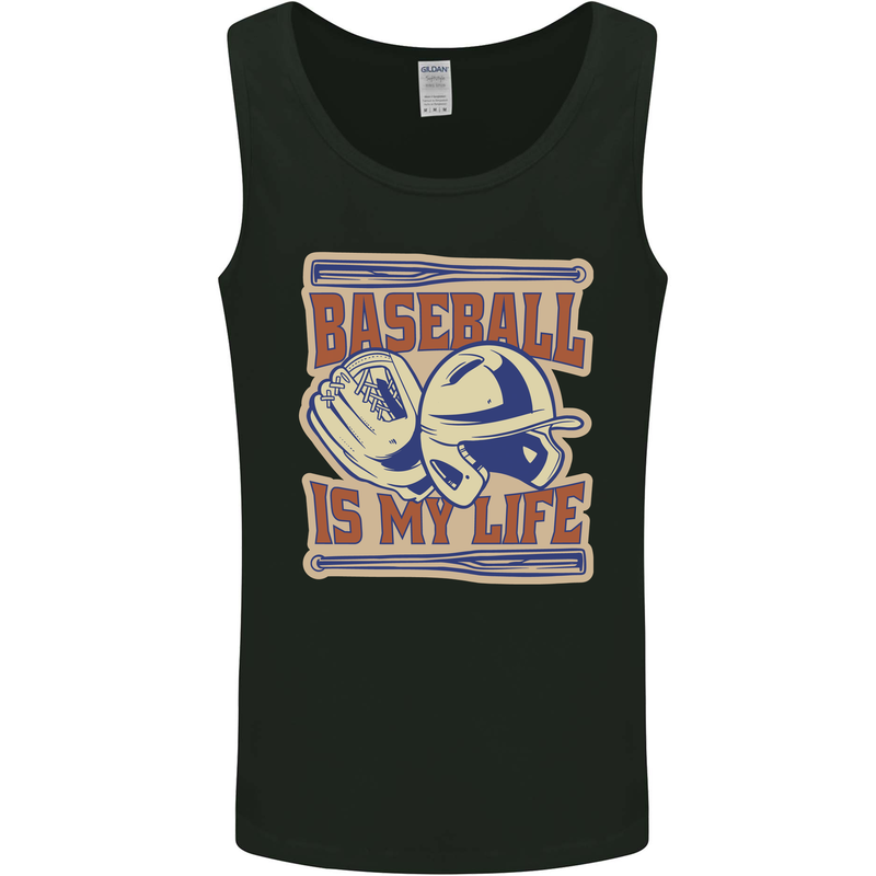 Baseball is My Life Mens Vest Tank Top Black