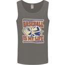 Baseball is My Life Mens Vest Tank Top Charcoal
