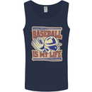 Baseball is My Life Mens Vest Tank Top Navy Blue