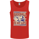 Baseball is My Life Mens Vest Tank Top Red