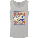 Baseball is My Life Mens Vest Tank Top Sports Grey