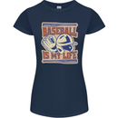 Baseball is My Life Womens Petite Cut T-Shirt Navy Blue
