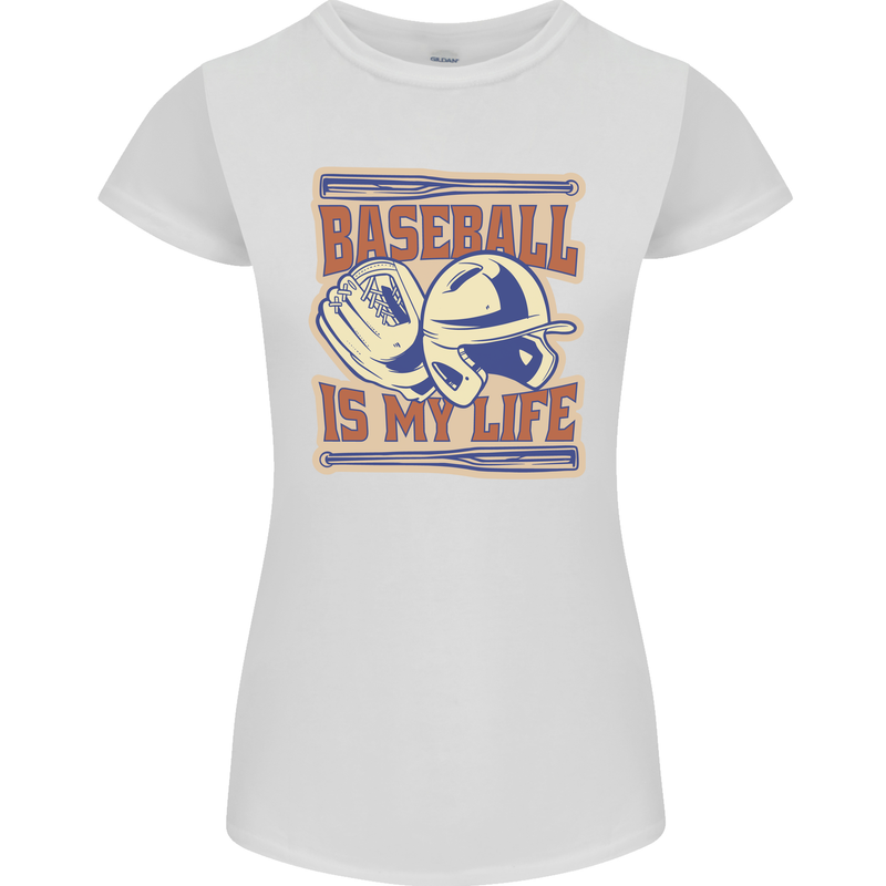 Baseball is My Life Womens Petite Cut T-Shirt White