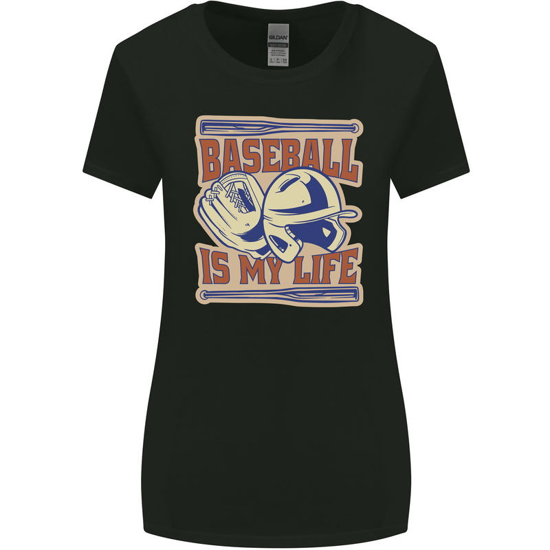 Baseball is My Life Womens Wider Cut T-Shirt Black