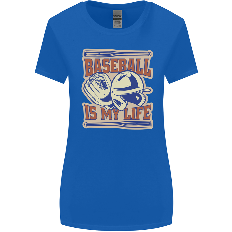 Baseball is My Life Womens Wider Cut T-Shirt Royal Blue