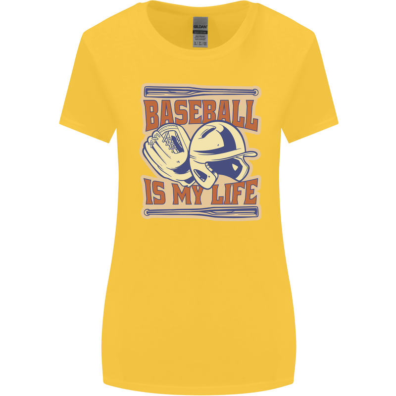 Baseball is My Life Womens Wider Cut T-Shirt Yellow
