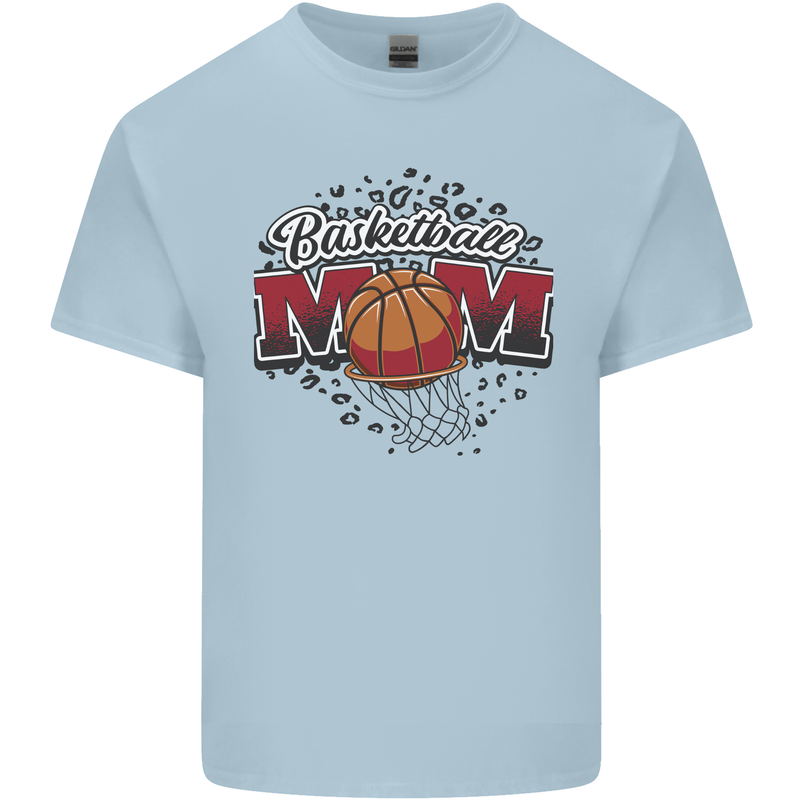 Basketball Mum Mom Mens Cotton T-Shirt Tee Top Light Blue
