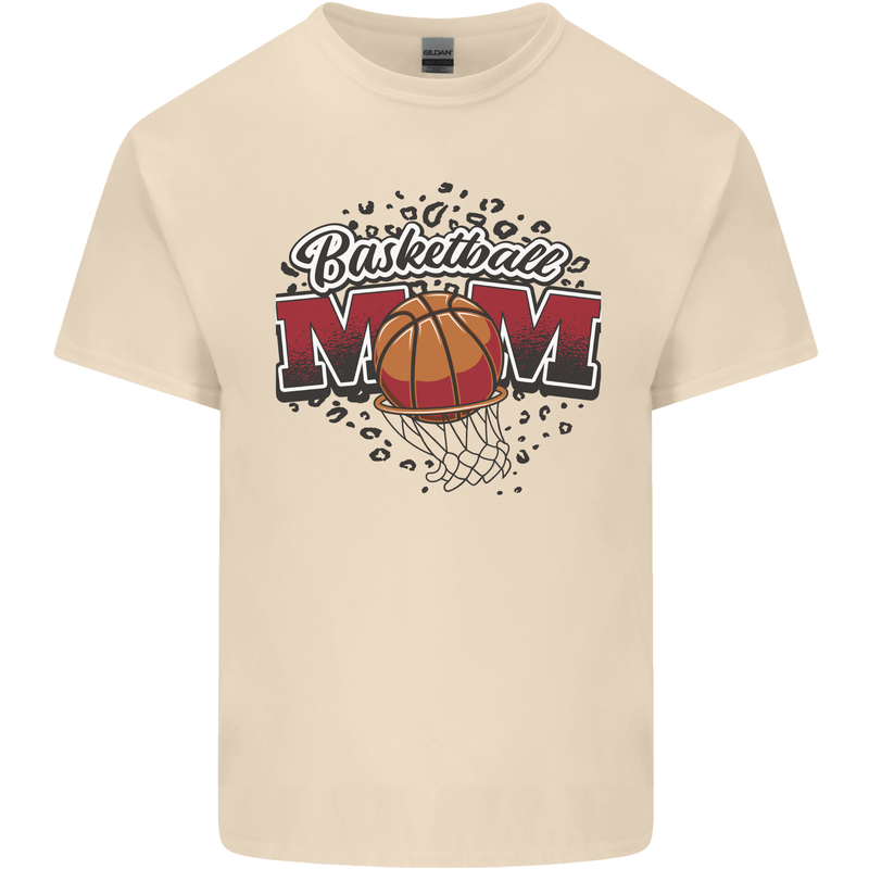 Basketball Mum Mom Mens Cotton T-Shirt Tee Top Natural