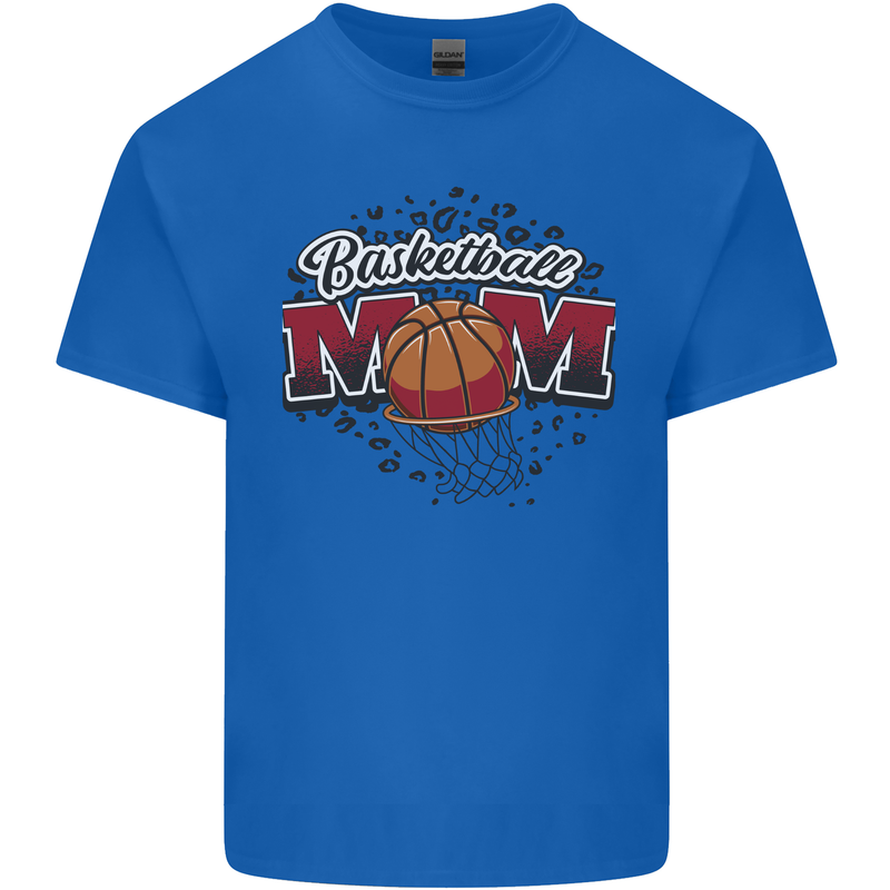 Basketball Mum Mom Mens Cotton T-Shirt Tee Top Royal Blue