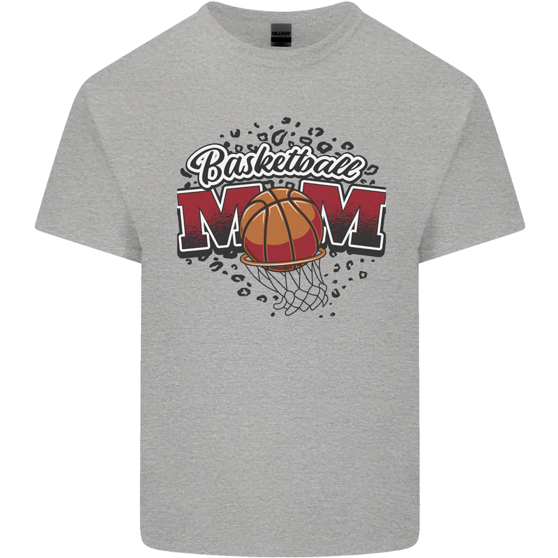 Basketball Mum Mom Mens Cotton T-Shirt Tee Top Sports Grey