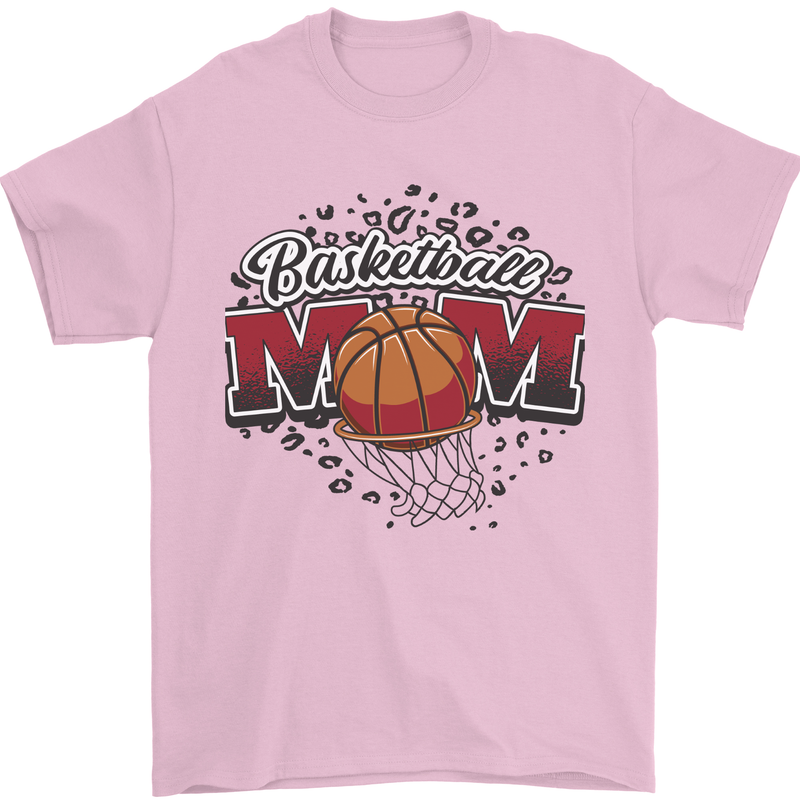 Basketball Mum Mom Mens T-Shirt 100% Cotton Light Pink