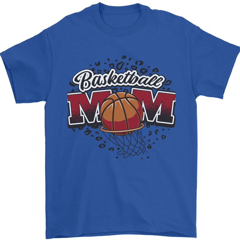 Basketball Mum Mom Mens T-Shirt 100% Cotton Royal Blue
