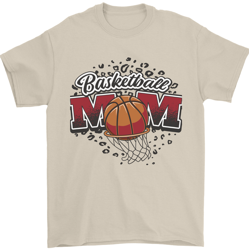 Basketball Mum Mom Mens T-Shirt 100% Cotton Sand