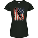 Basketball Player Flag USA America Womens Petite Cut T-Shirt Black