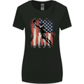 Basketball Player Flag USA America Womens Wider Cut T-Shirt Black
